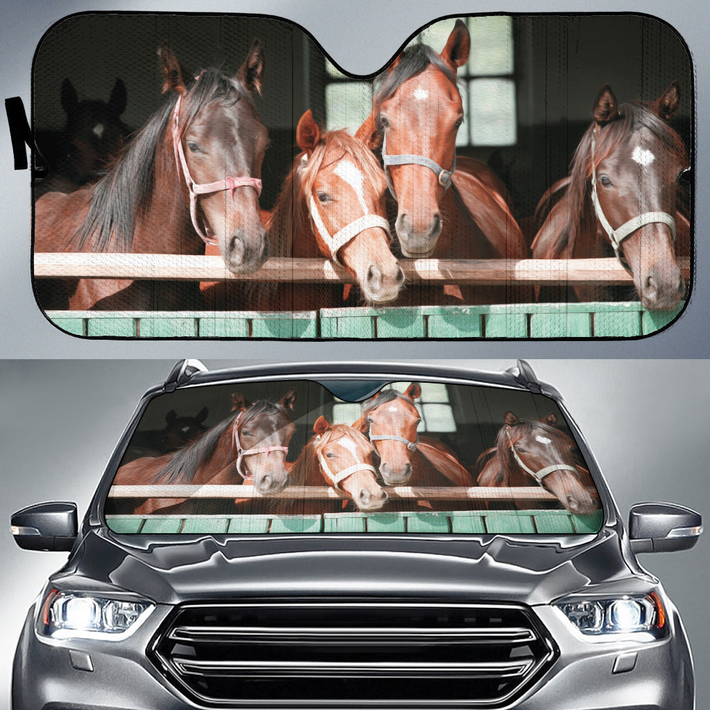 Horses With Fence All Over Printed 3D Sun Shade