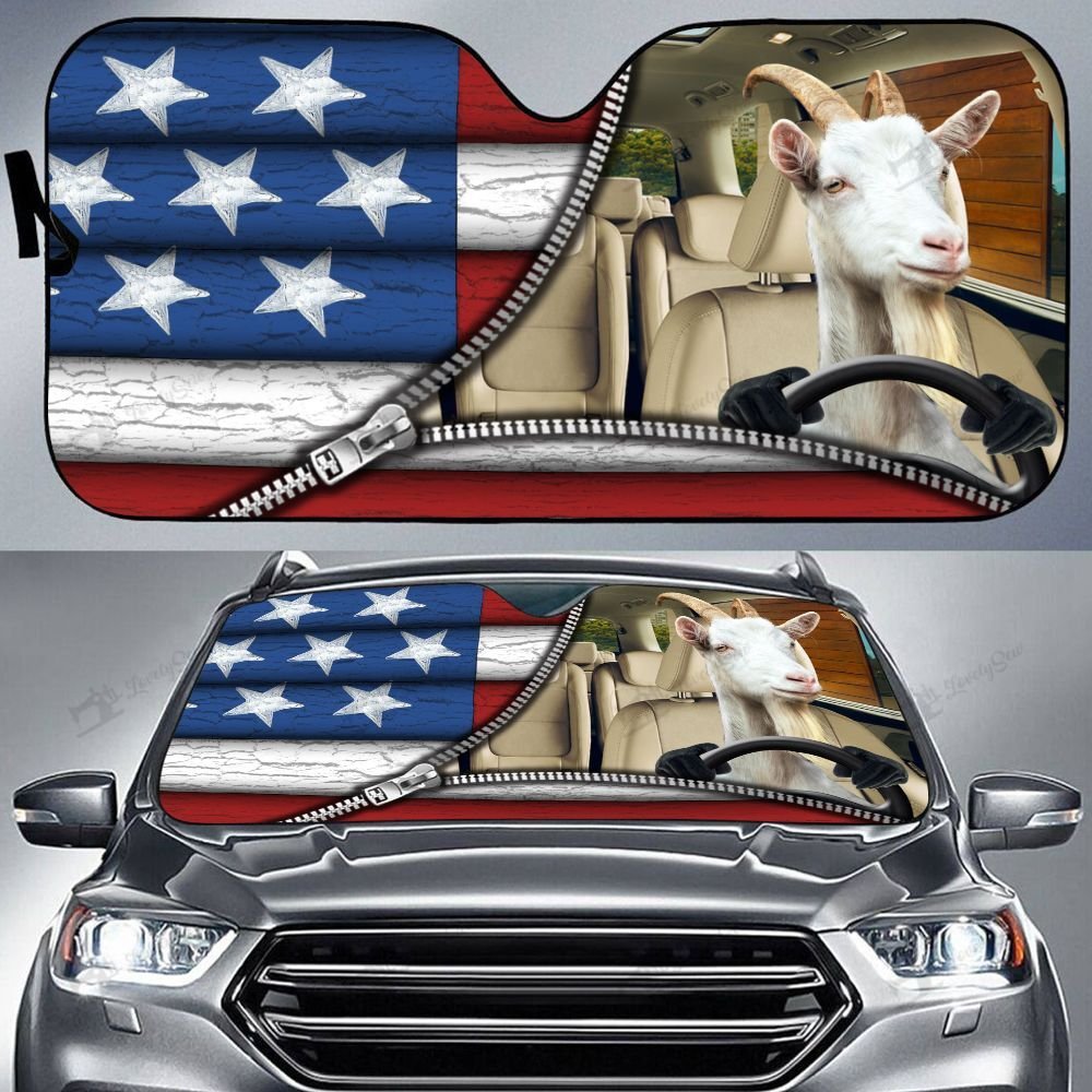 Goat United States Zipper All Over Printed 3D Sun Shade