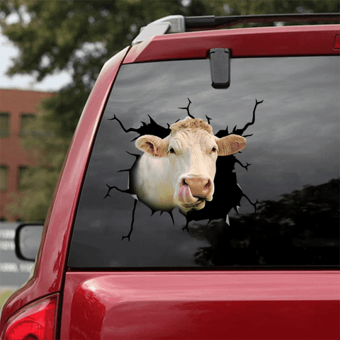Charolais Broken Glass Car Decal Sticker