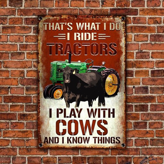 Black Angus Cattle That's What I Do All Printed 3D Metal Sign