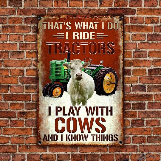 Charolais Cattle That's What I Do All Printed 3D Metal Sign
