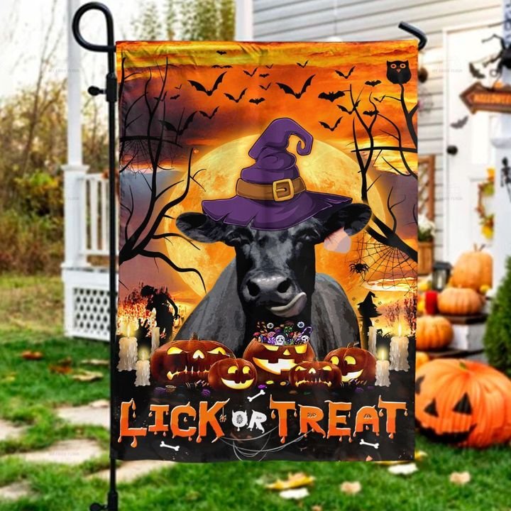 Black Angus Lick Or Treat Flag