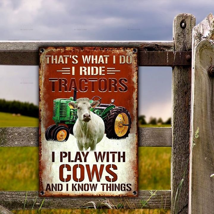 Charolais Cattle That's What I Do All Printed 3D Metal Sign
