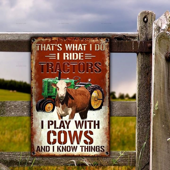 Hereford Cattle That's What I Do All Printed 3D Metal Sign
