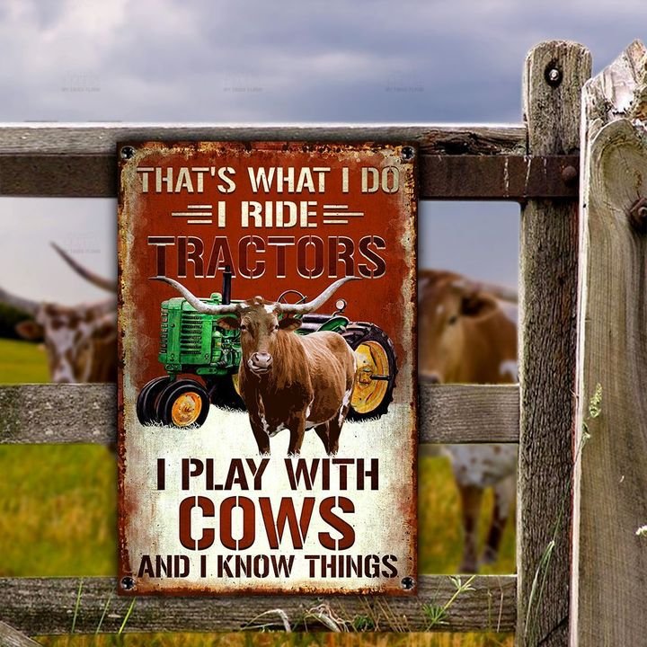 TX Longhorn Cattle That's What I Do All Printed 3D Metal Sign