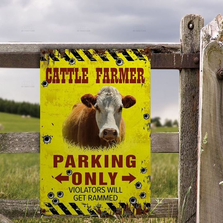 Hereford Farmer Parking Only Violators Will Get Plucked All Printed 3D Metal Sign