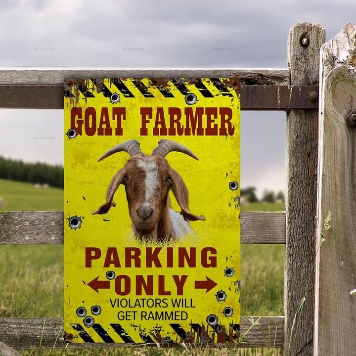 Goat Farmer Parking Only Violators Will Get Plucked All Printed 3D Metal Sign