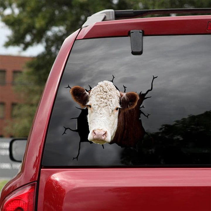 Hereford Broken Glass Car Decal Sticker