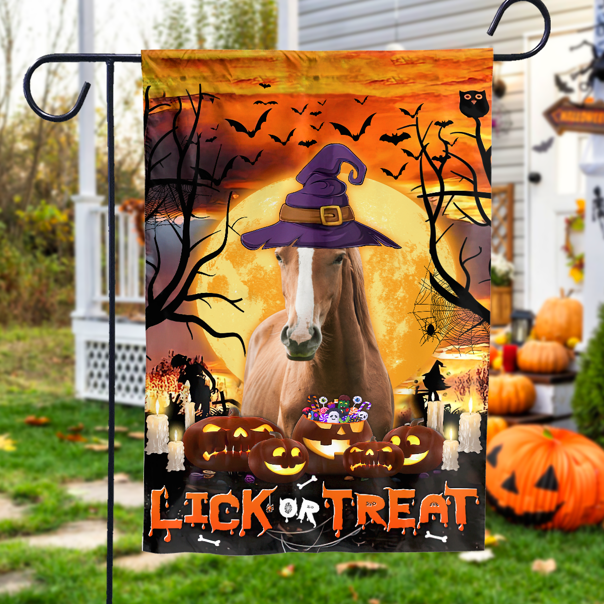 Horse Lick Or Treat Flag
