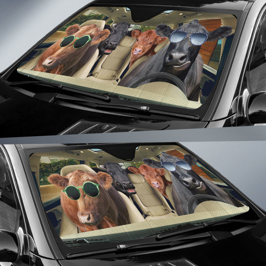Driving Angus Cattle All Over Printed 3D Sun Shade