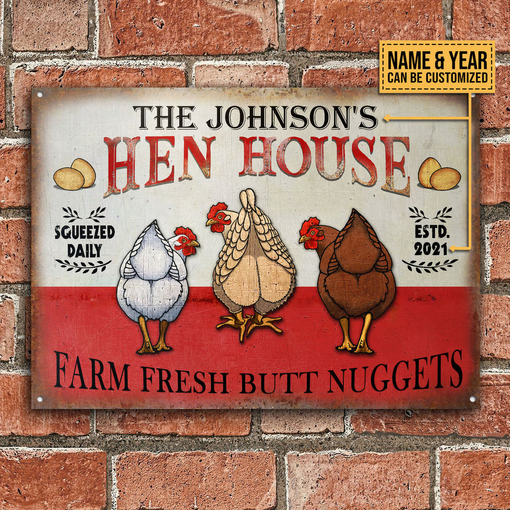Personalized Chicken Hen House Nuggets Customized Classic Metal Signs