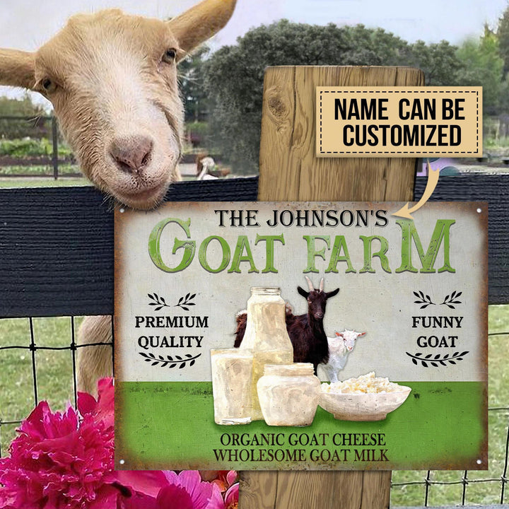Pretty Goat Farm Wholesome Custom Name Rectangle Metal Sign