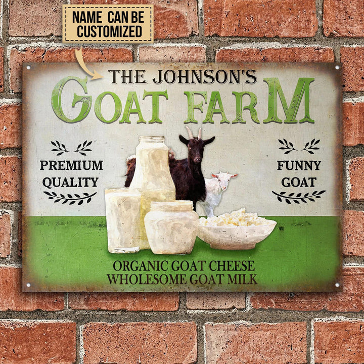 Pretty Goat Farm Wholesome Custom Name Rectangle Metal Sign