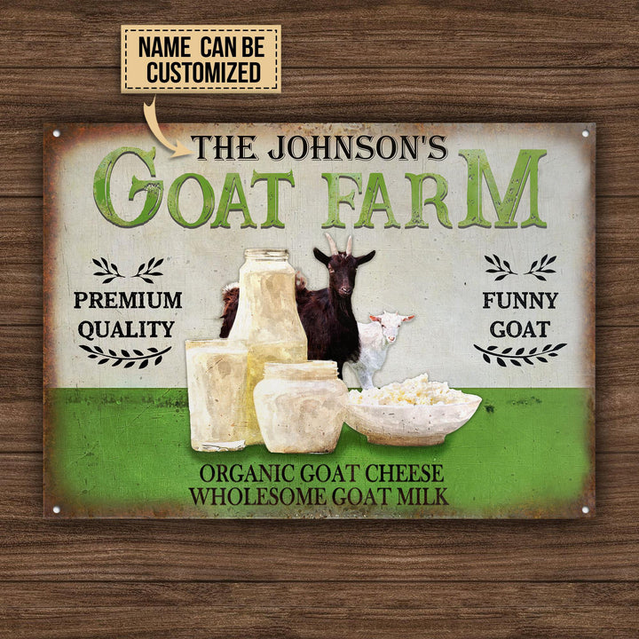 Pretty Goat Farm Wholesome Custom Name Rectangle Metal Sign