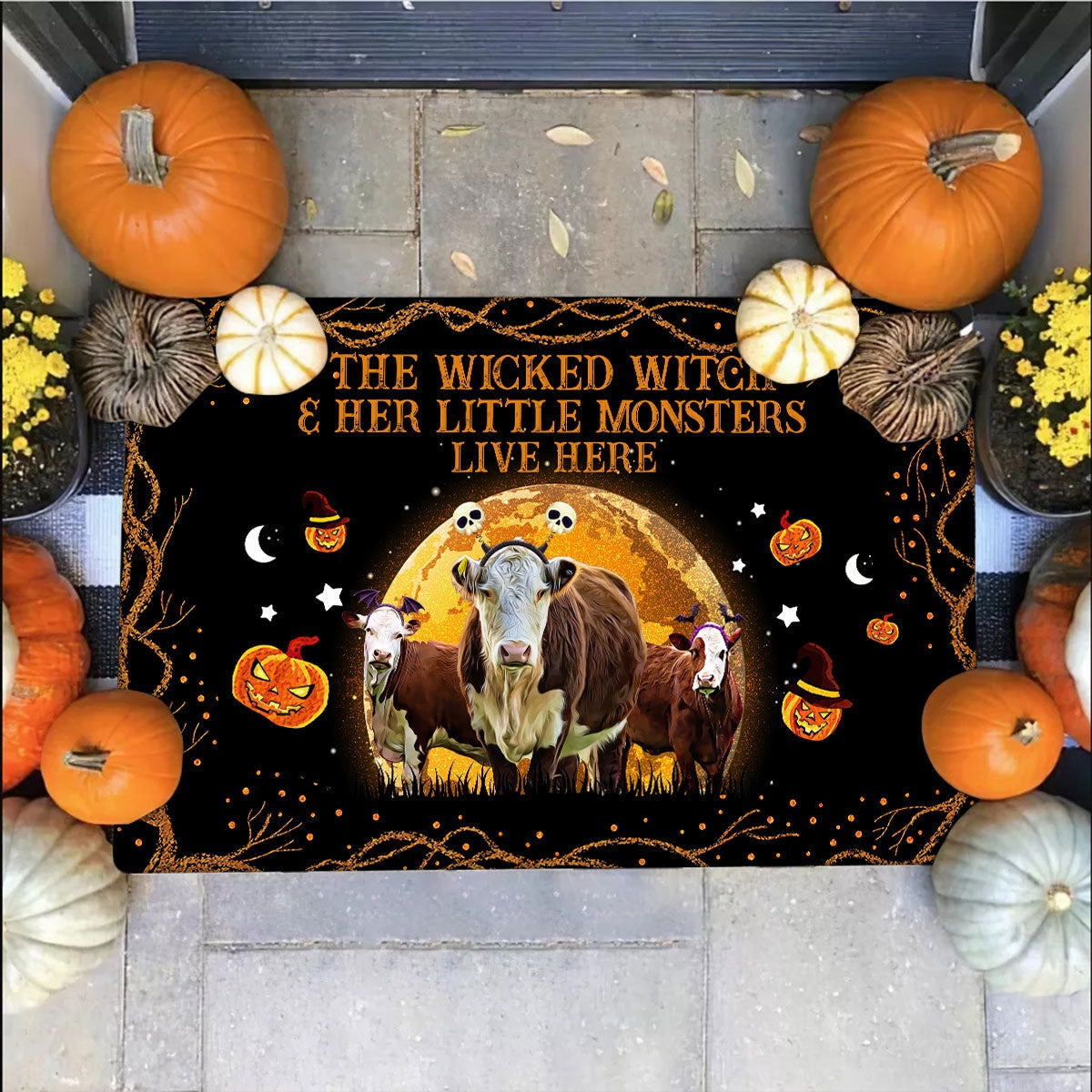 Hereford - The Wicked Witch And Her Little Monsters Live Here Doormat