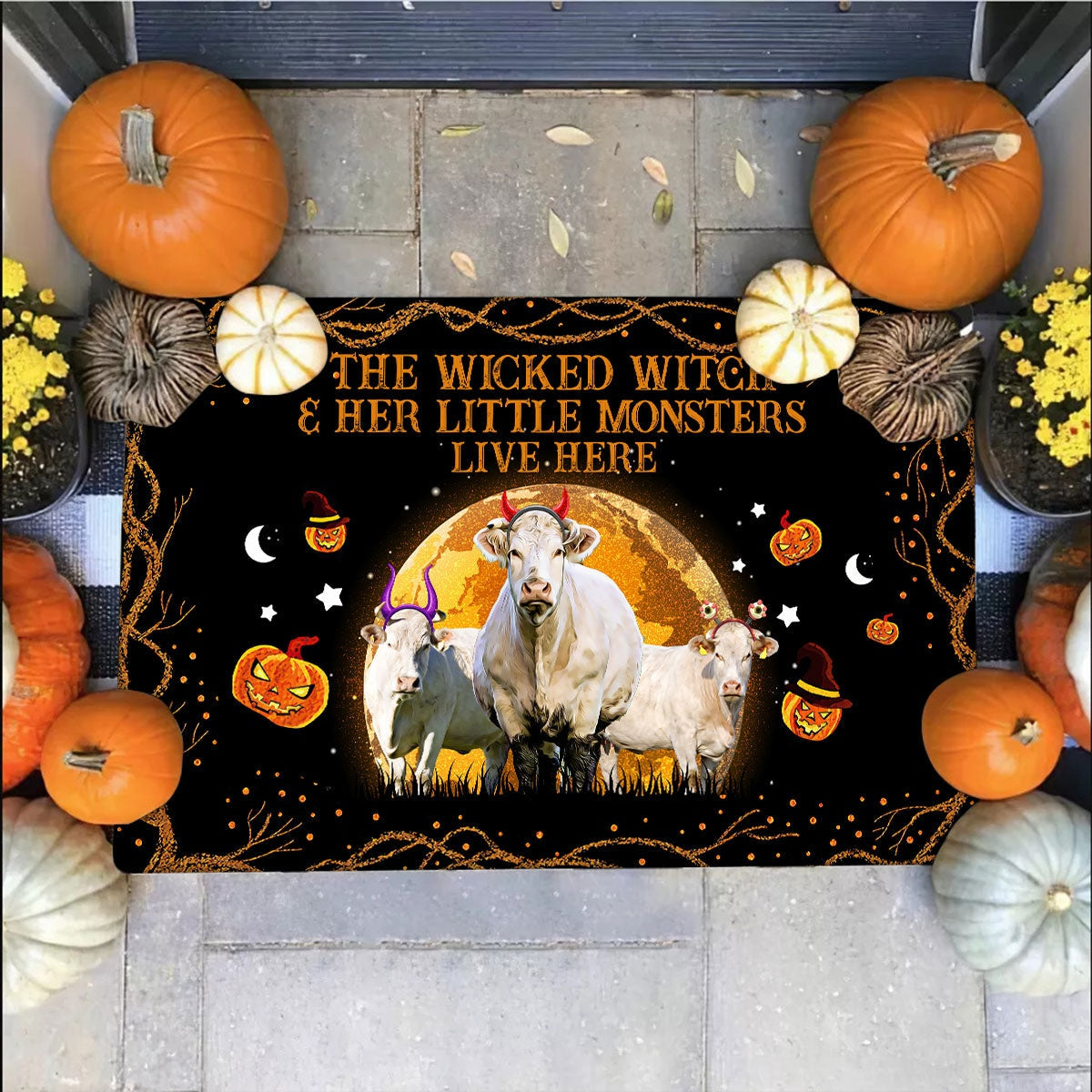 Charolais - The Wicked Witch And Her Little Monsters Live Here Doormat