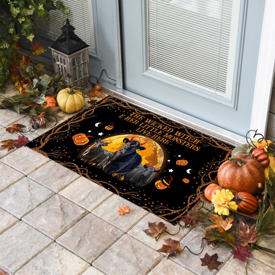 Black Angus - The Wicked Witch And Her Little Monsters Live Here Doormat