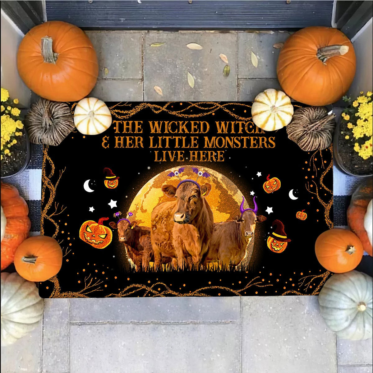Beefmaster - The Wicked Witch And Her Little Monsters Live Here Doormat