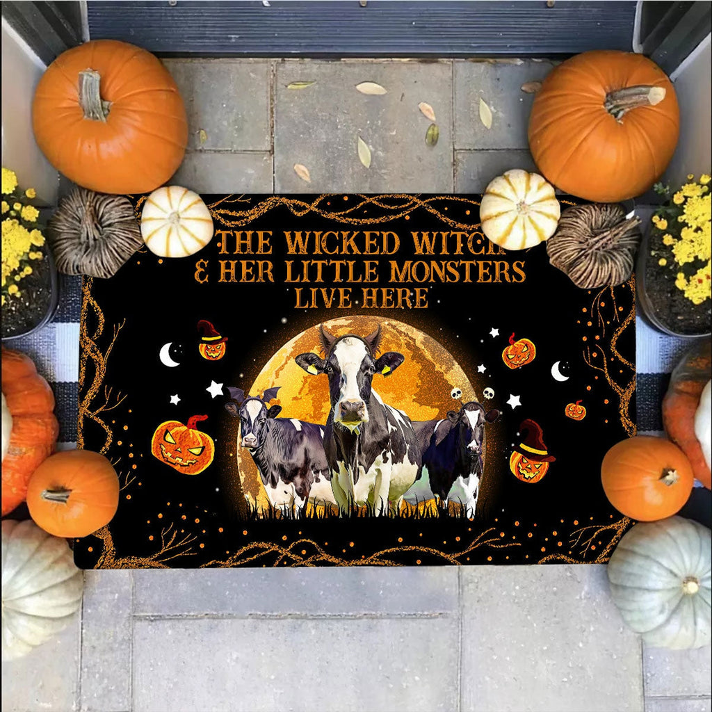 Holstein - The Wicked Witch And Her Little Monsters Live Here Doormat