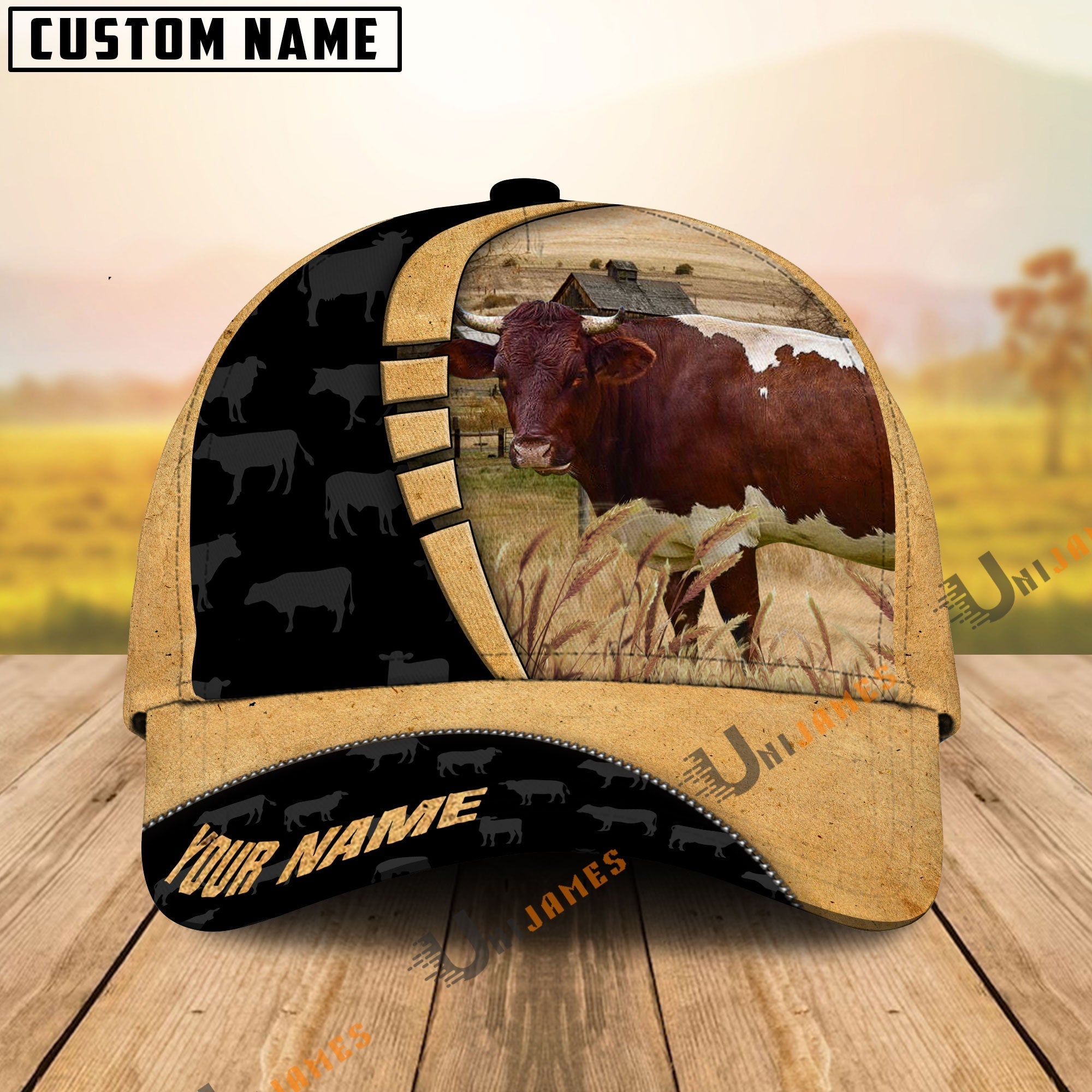 Custom Name Horn Pinzgauer cattle Cattle Farmhouse Field Cap