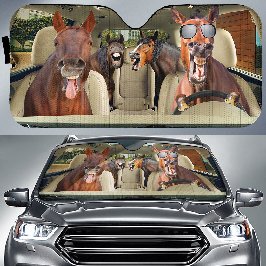 Driving American Quarter Horse All Over Printed 3D Sun Shade