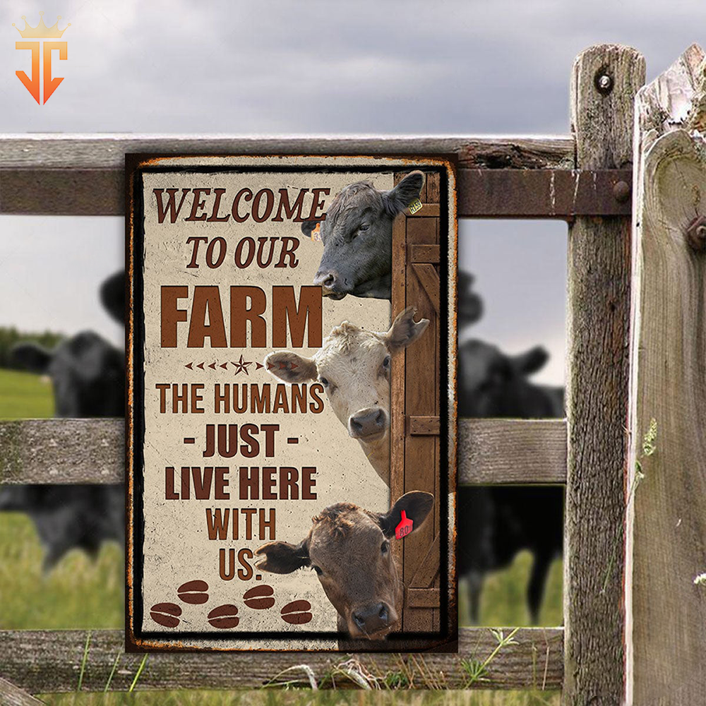 Personalized Name Murray Greys Cattle Welcome to our farm All Printed 3D Metal Sign