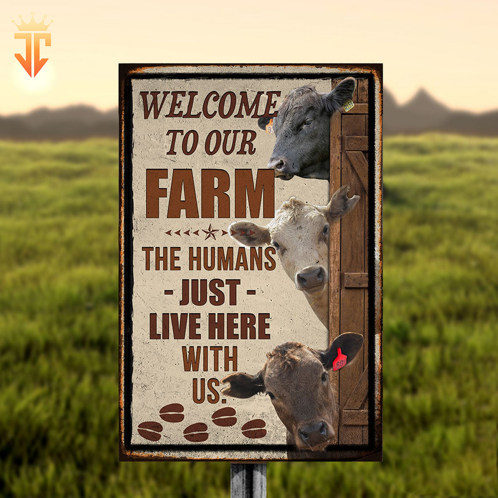 Personalized Name Murray Greys Cattle Welcome to our farm All Printed 3D Metal Sign