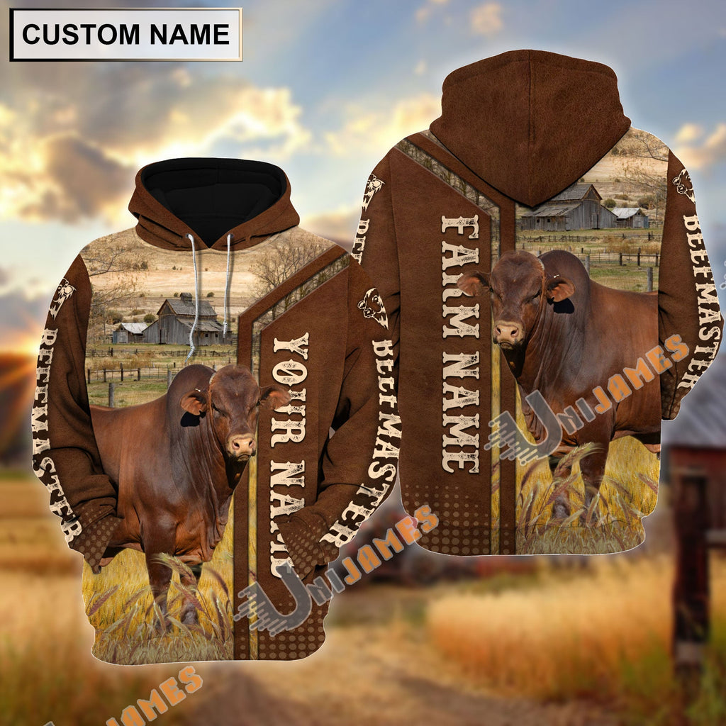 Beefmaster Personalized Name, Farm Name 3D Hoodie