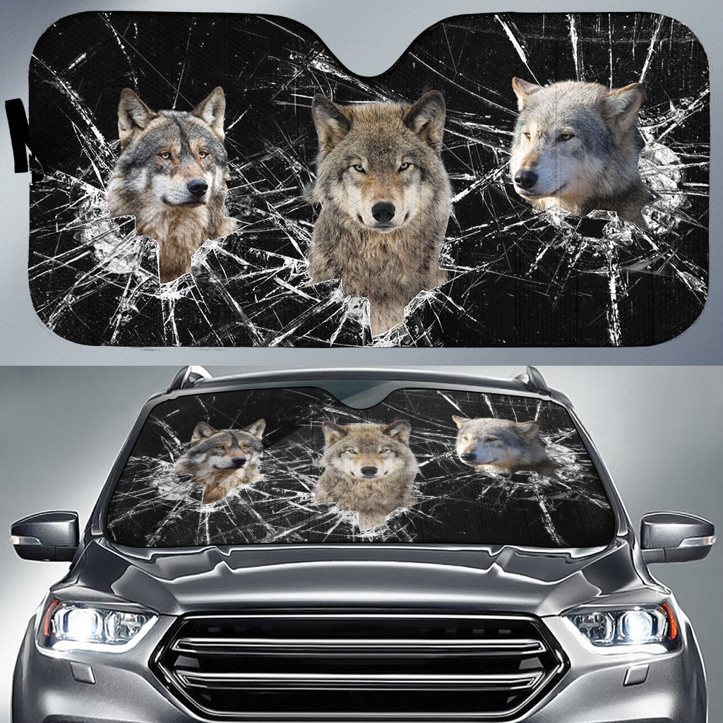 Wolf Broken Glasses 3D Sun Shade