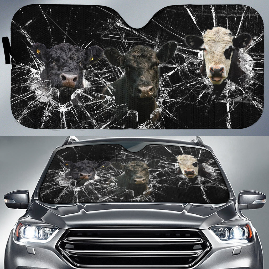 Belted Galloway Broken Glasses 3D Sun Shade