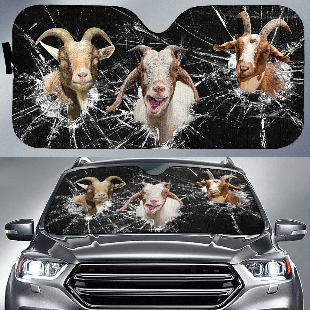 Goat Broken Glasses 3D Sun Shade