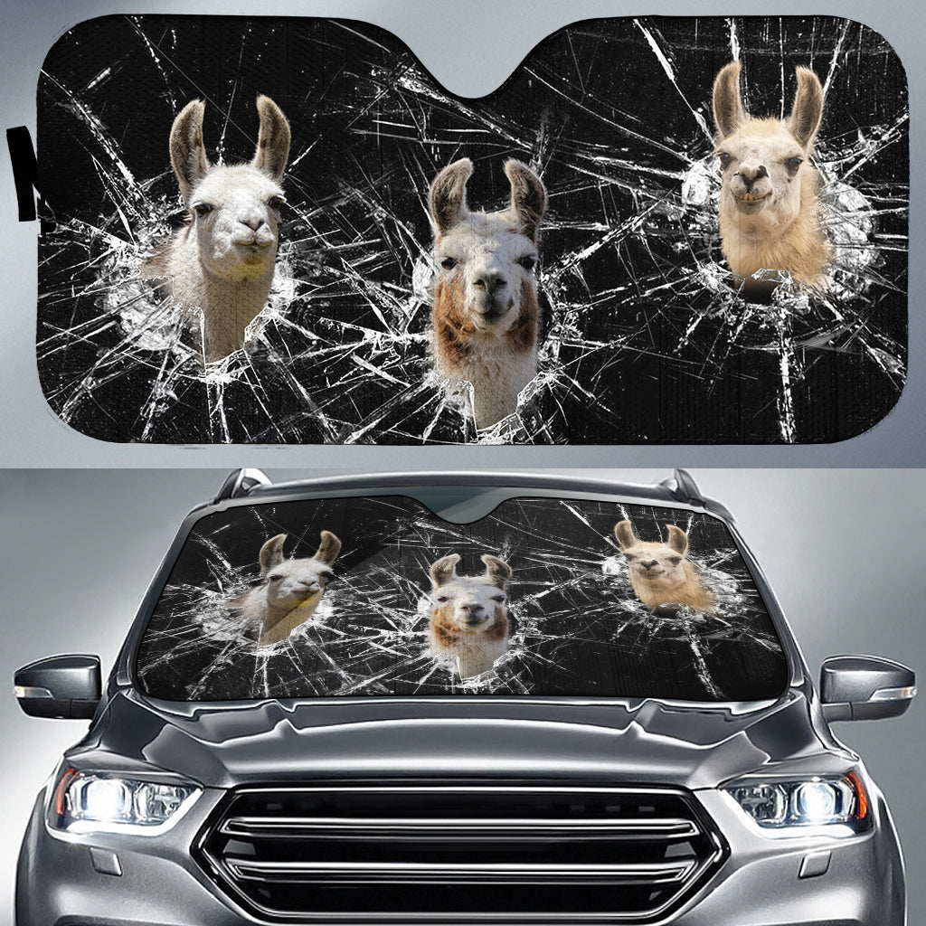 Llama Broken Glasses 3D Sun Shade