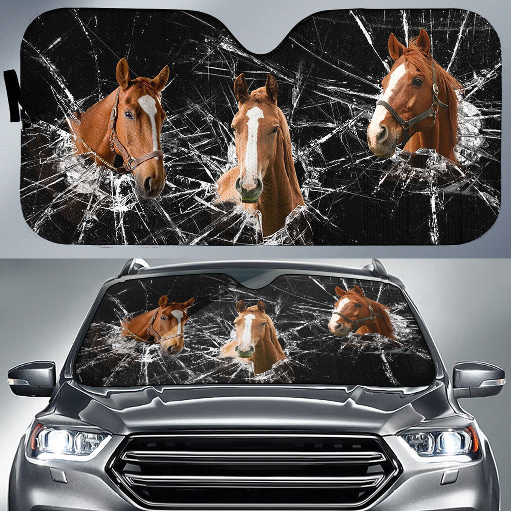 Horse Broken Glasses 3D Sun Shade