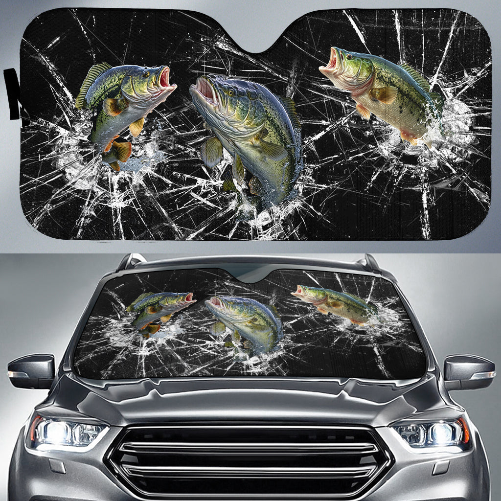 Bass Broken Glasses 3D Sun Shade
