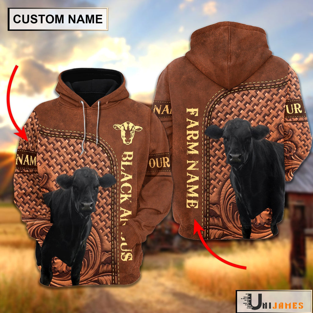 Black Angus Cattle Farming Life Personalized Name & Farm Name Hoodie