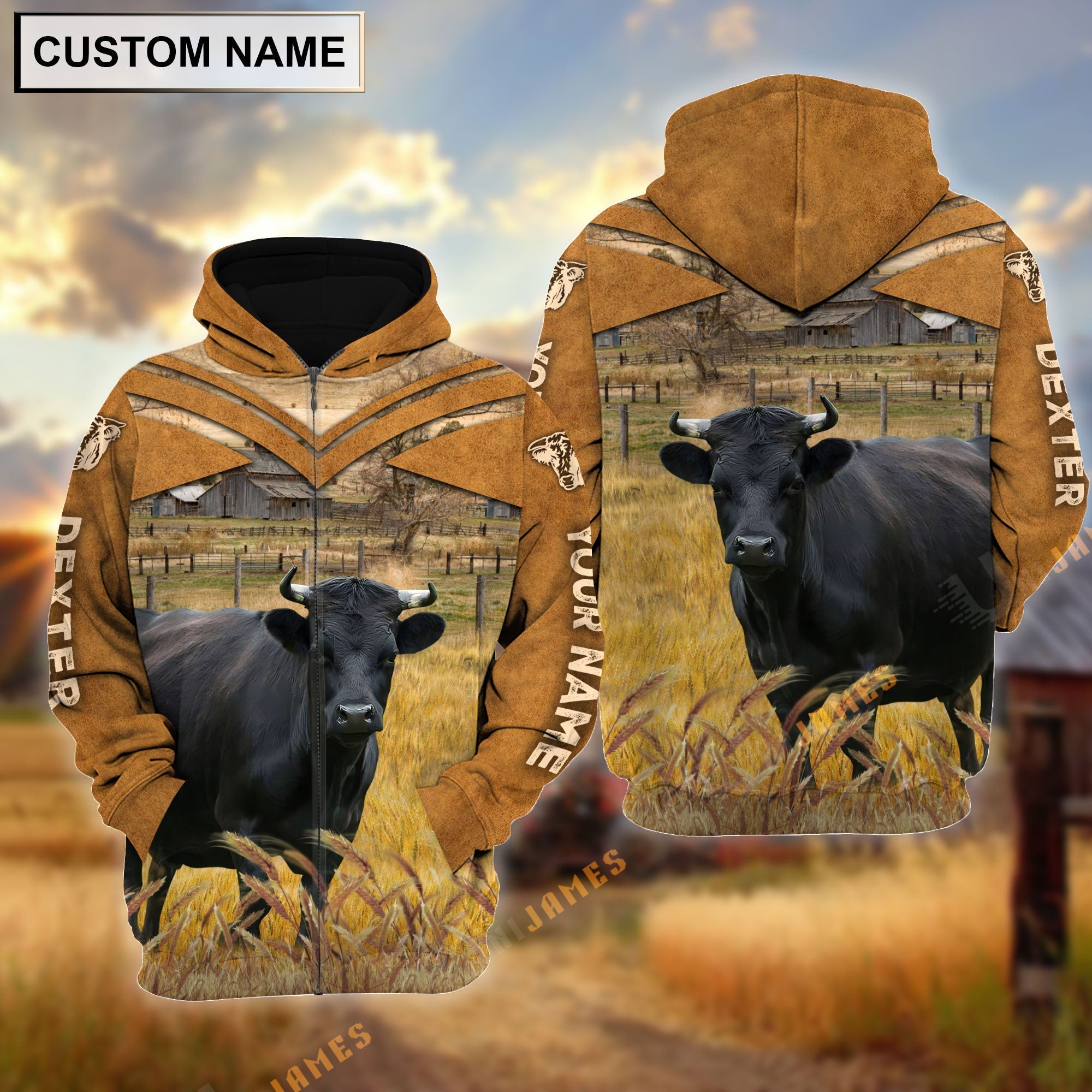 Personalized Name Dexter Brown Pattern 3D Hoodie
