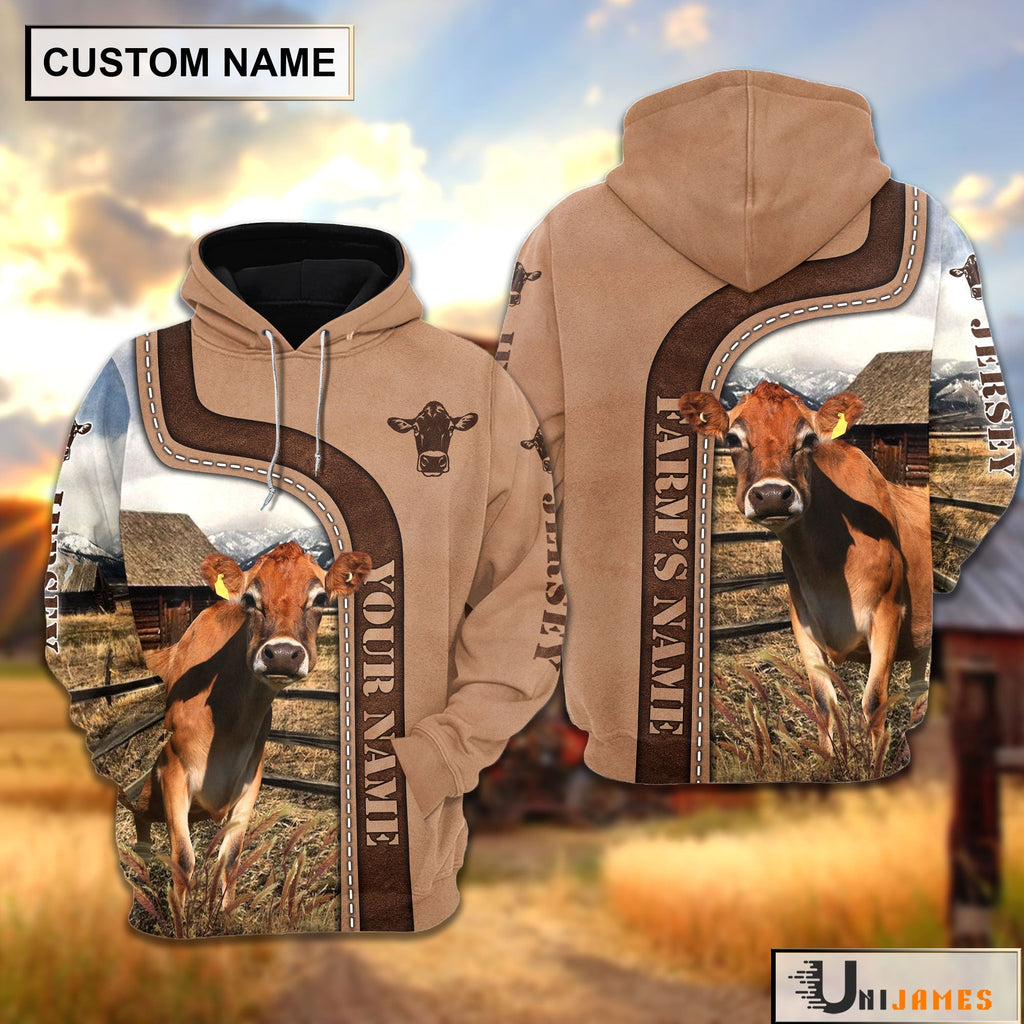 Personalized Name Jersey Light Brown Hoodie
