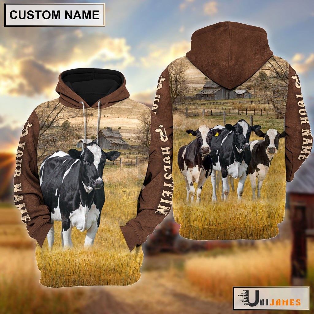Holstein Brown Sleeve Personalized Hoodie