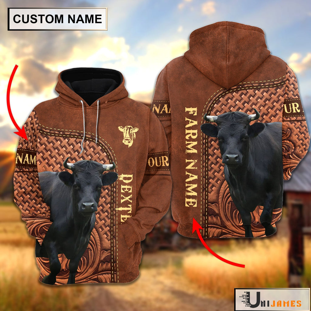 Dexter Cattle Farming Life Personalized Name & Farm Name Hoodie