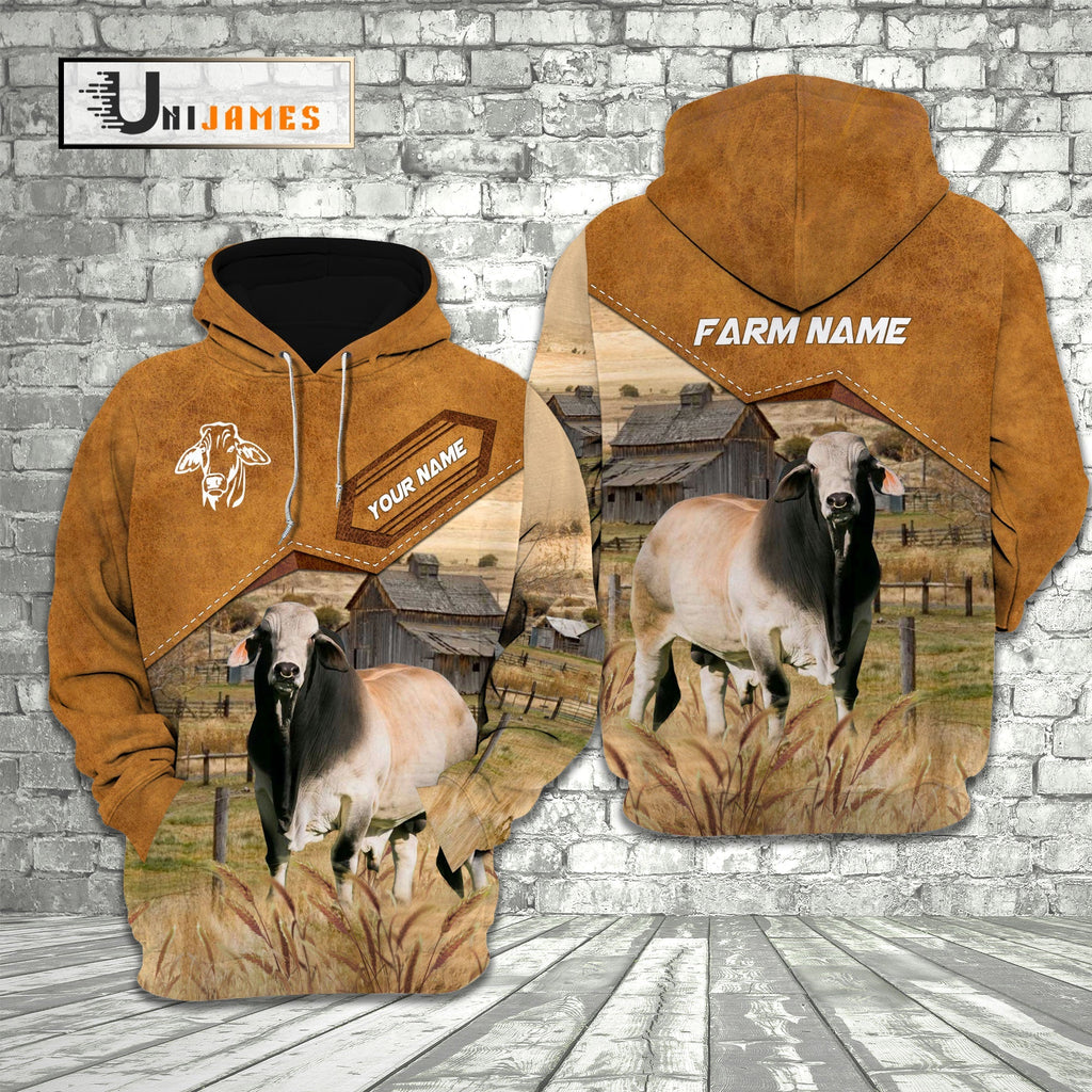 Brahman Cattle Personalized Name Farming Life 3D Hoodie
