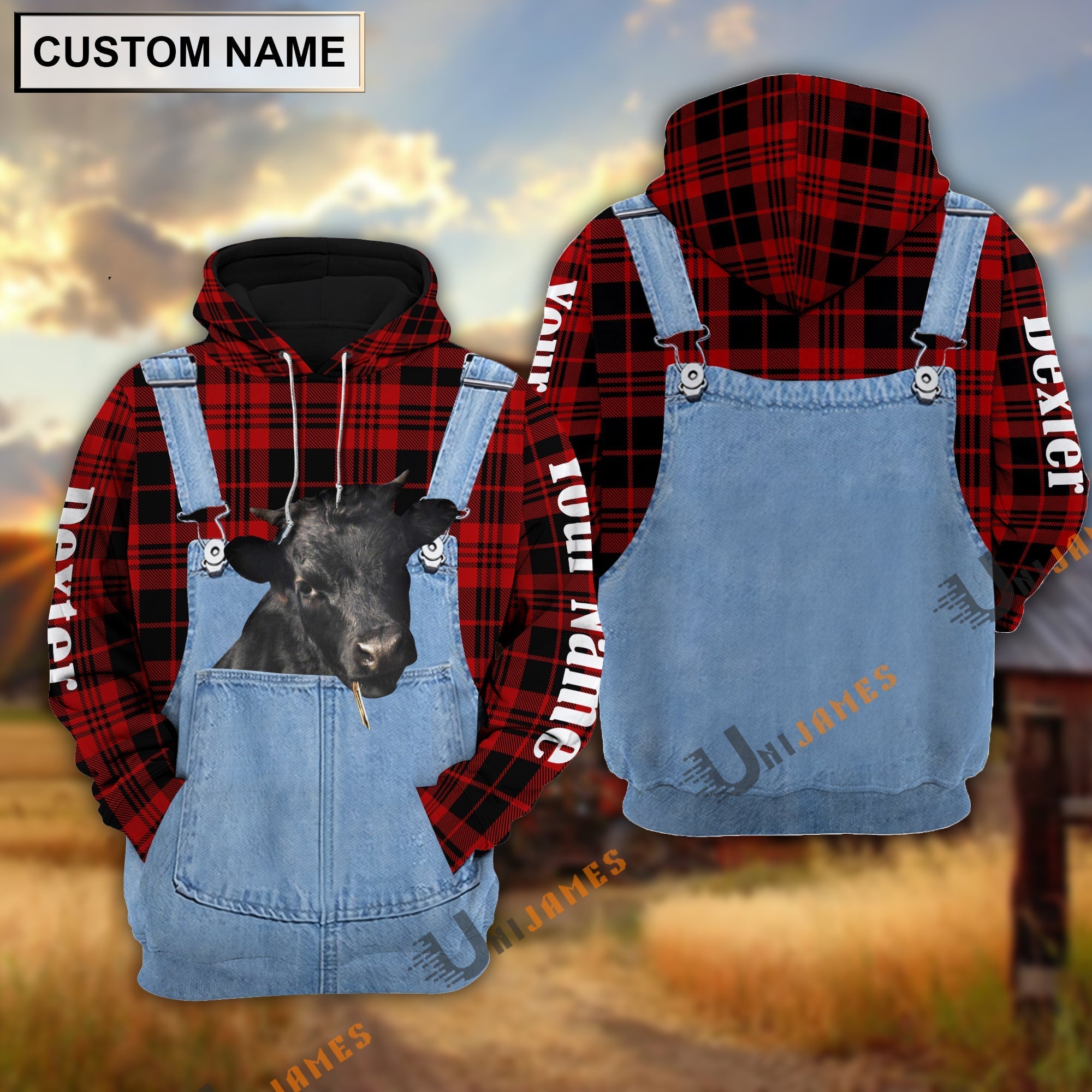 Dexter Red Jeans Pattern Personalized Name 3D Hoodie
