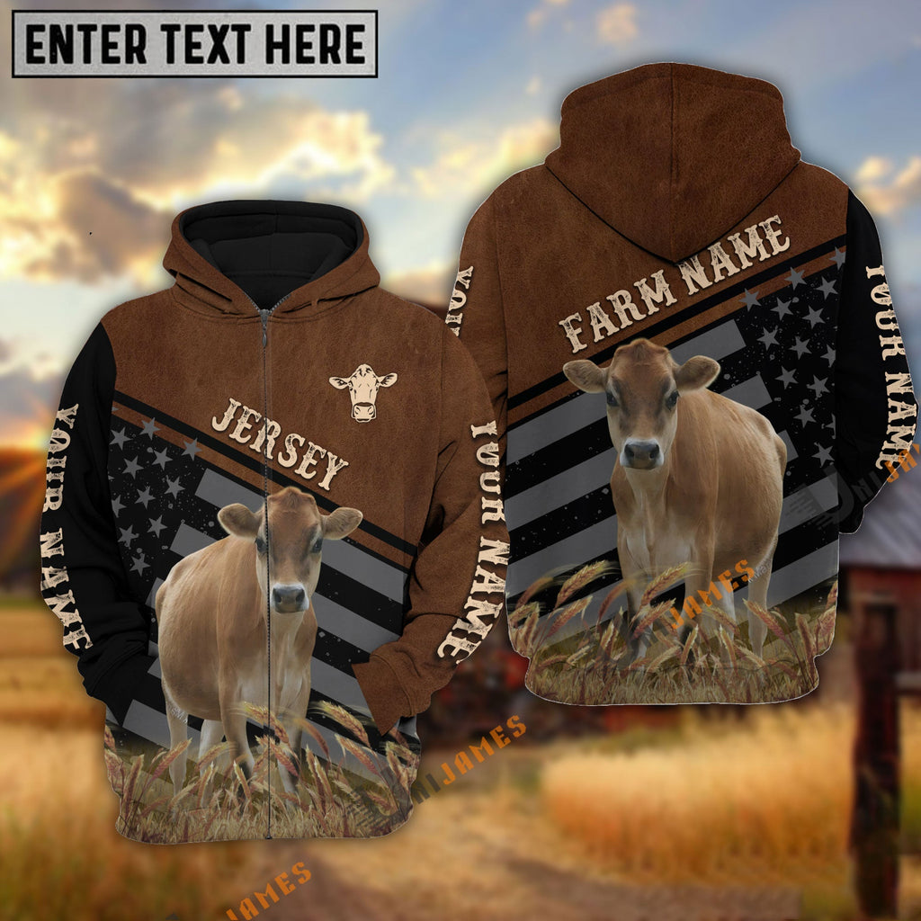 Jersey Black & Brown Flag Pattern Personalized Hoodie