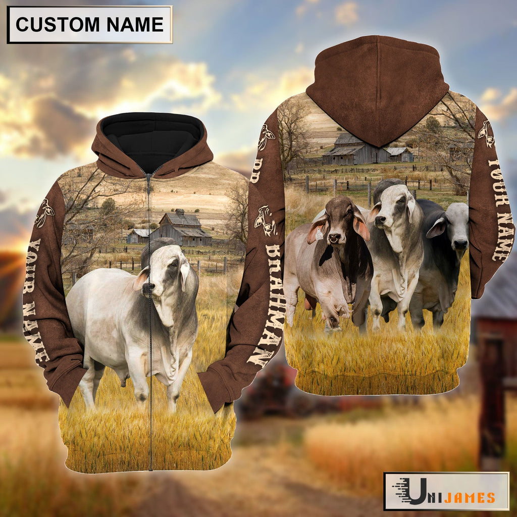 Brahman Brown Sleeve Personalized Hoodie