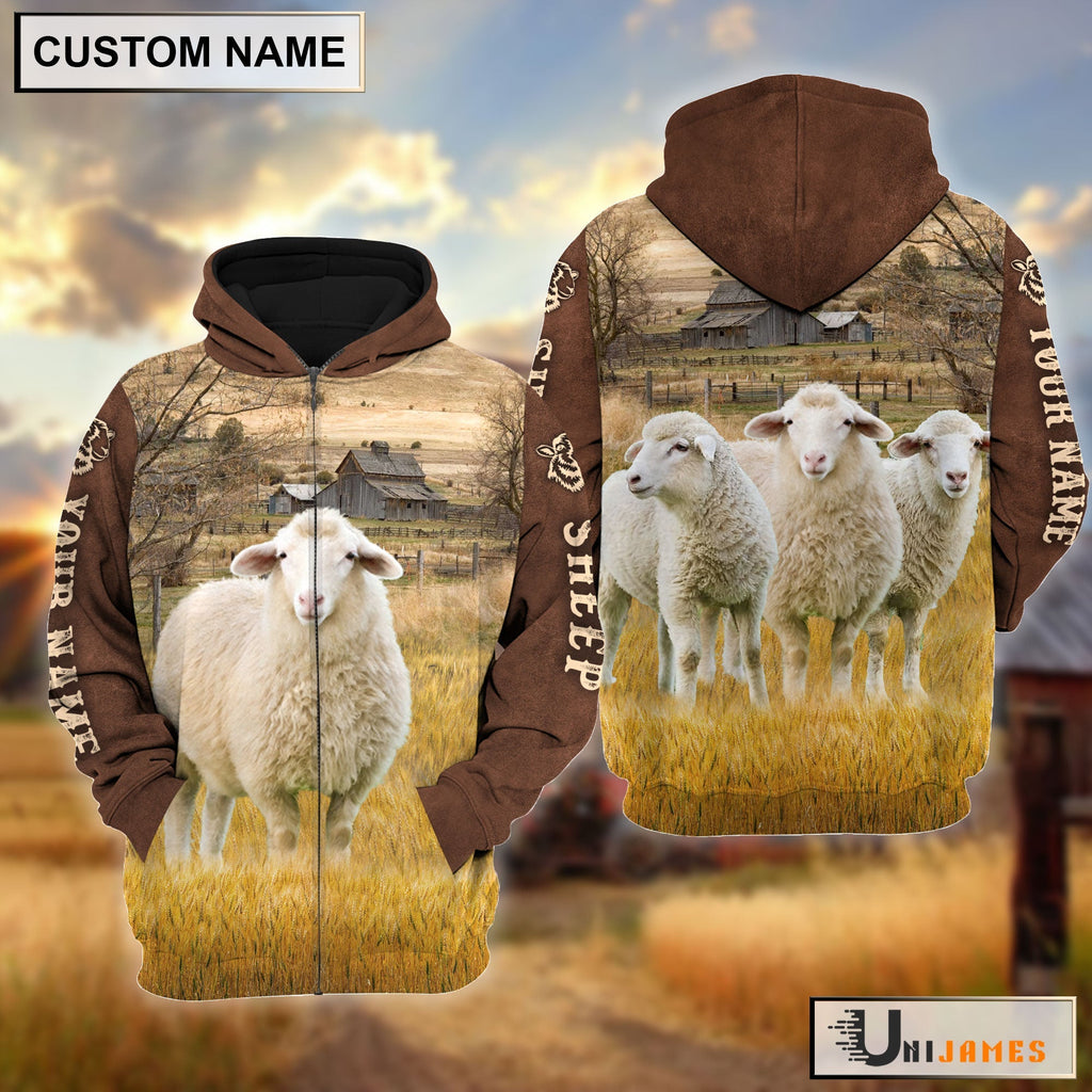 Sheep Brown Sleeve Personalized Hoodie