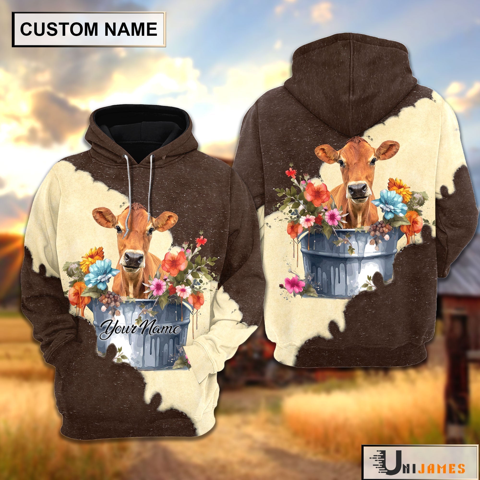 Jersey In Bucket Brown Tie Dye Personalized Hoodie