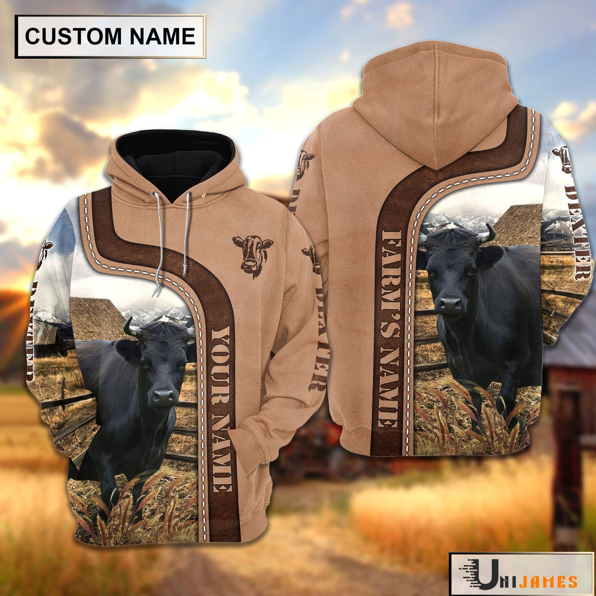 Personalized Name Dexter Light Brown Hoodie