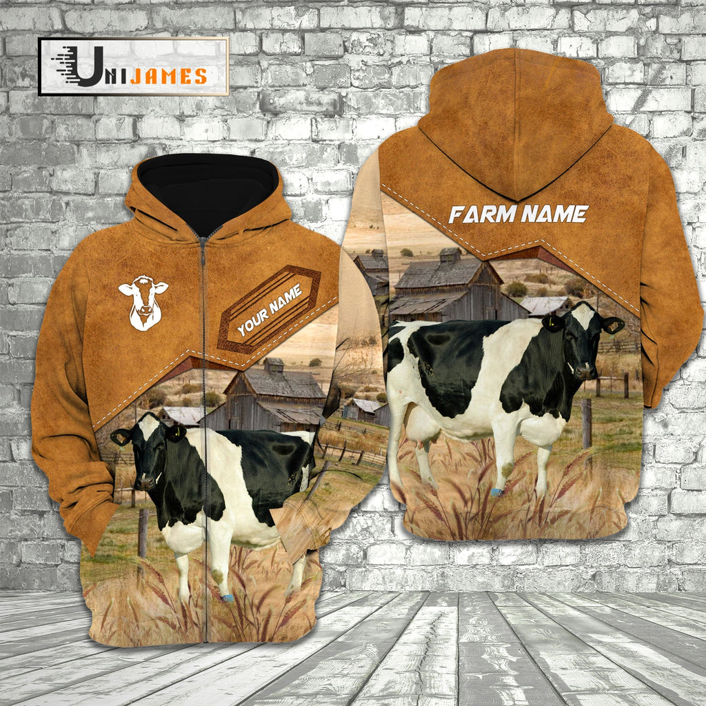 Holstein Cattle Personalized Name Farming Life 3D Hoodie