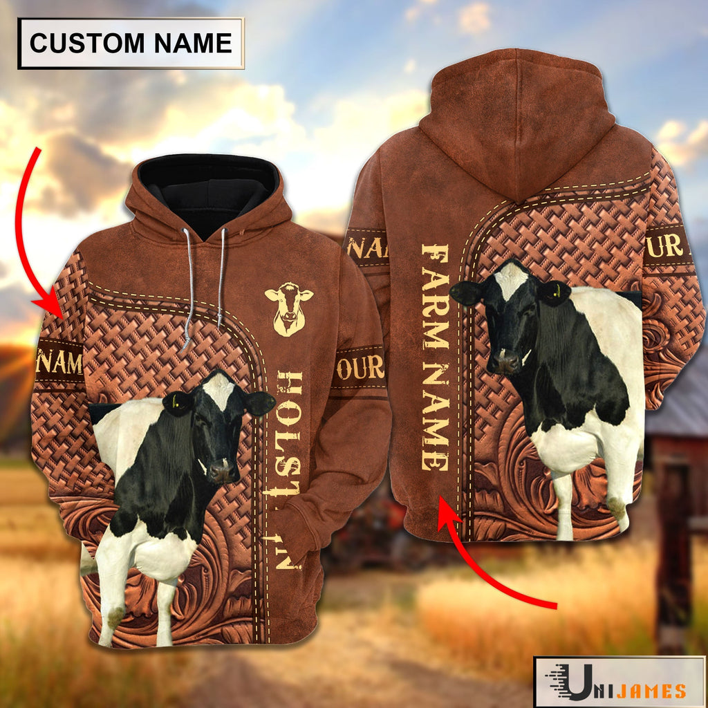 Holstein Cattle Farming Life Personalized Name & Farm Name Hoodie