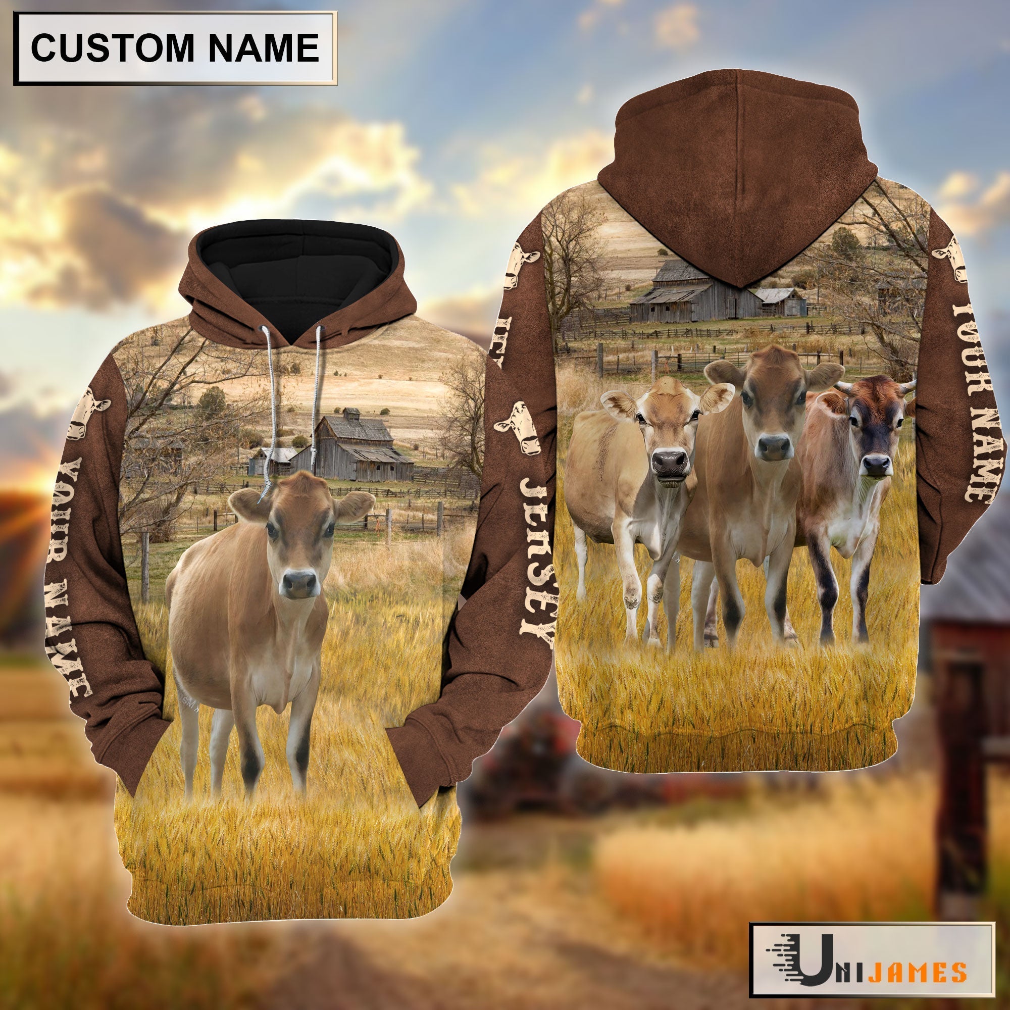 Jersey Brown Sleeve Personalized Hoodie