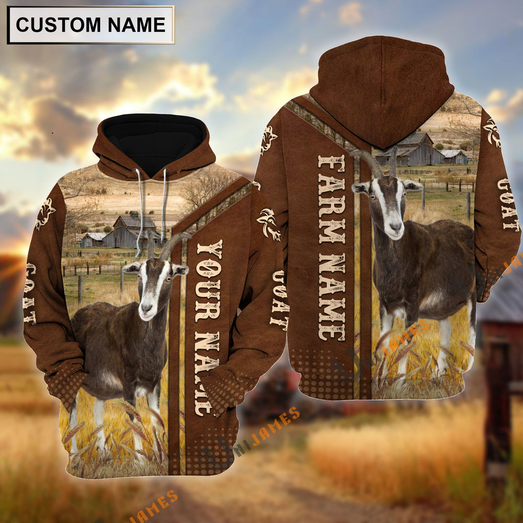 Goat Personalized Name, Farm Name 3D Hoodie